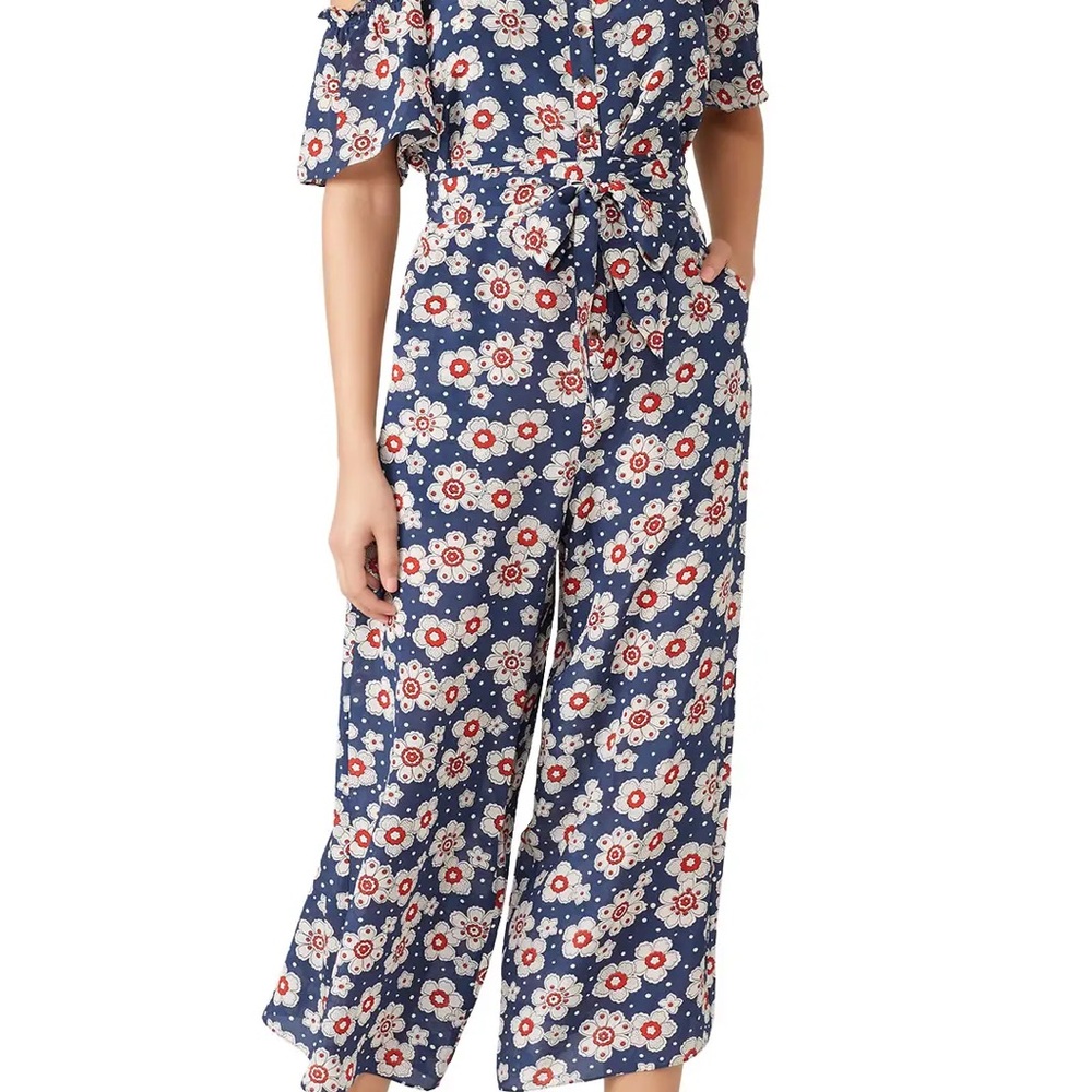 M.I.H Jeans silk floral off the shoulder jumpsuit